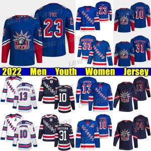 Adam #23 Fox NY Reverse Retro Hockey Jersey #10 Artemi Panarin Rangers #31 Igor Shesterkin Mika Zibanejad Chris Kreider Jacob Trouba Kaapo Ka