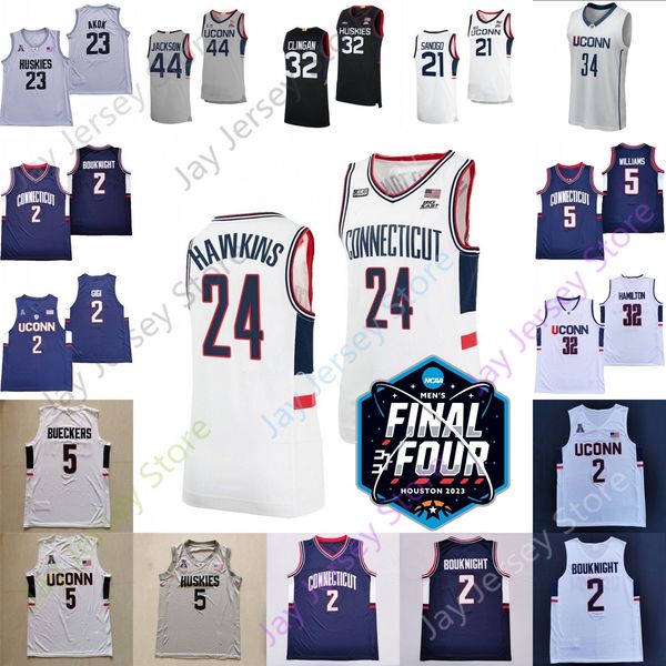 Adama Sanogo Jersey personalizado Ncaa Connecticut Uconn Huskies camiseta de baloncesto Paige Bueckers Hawkins Tristen Newton Alex Karaban Clingan