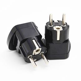 Adapter 10A/16A 250V European Gemany EU Male to 3Pin Female Socket Universal Travel Power Adapter Connector With SAFETY SHUTTER/2PCS