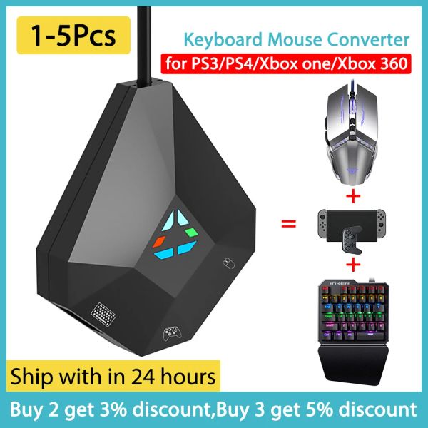 Adaptateur 15pcs Gaming Keyboard Mouse Converter Adaptateur pour PS4 / PS3 Mobile GamePad Controller Adaptateur pour PlayStation4 3 / Xbox One 360