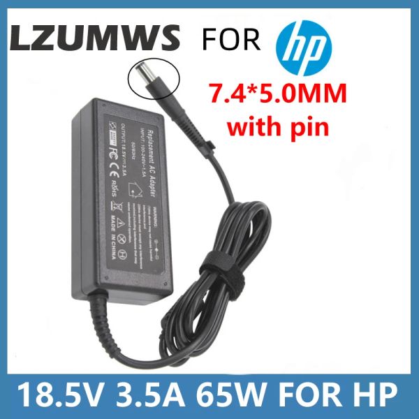 Adaptador 18.5V 3.5A 65W 7.4*5.0 mm con cargador de adaptador portátil PIN para HP Compaq Pavilion G6 DV4 DV5 DV6 DV7 G50 G60 N193 CQ32 CQ43 CQ60