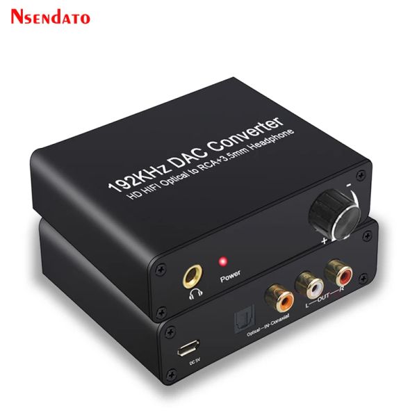 Adaptateur 192KHz DAC 5.1CH Adaptateur de convertisseur de décodeur audio pour Dolby DTS AC3 à 2.0ch Optical Coaxial To RCA 3,5 mm Convertisseur numérique audio
