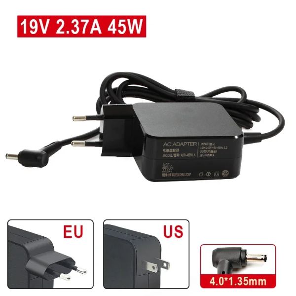 Adaptateur 19v 2.37a 45W Charge d'ordinateur portable 4.0 * Adaptateur 1,35 mm pour Asus ZenBook UX305 UX21A UX32A X201E X202E T300LA ADP45BW X540L TAIHI POWER