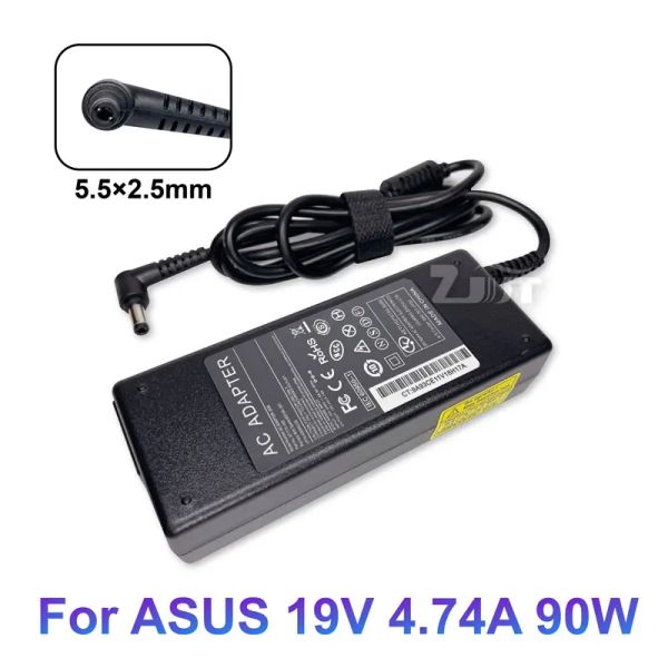 Adaptador 19V 4.74A 90W 5.5*2.5 mm CAR portátil AC Power Adaptador para ASUS A52F A53E A43S A55V K550 K55V D550CA D550MAV Computadora de cuaderno