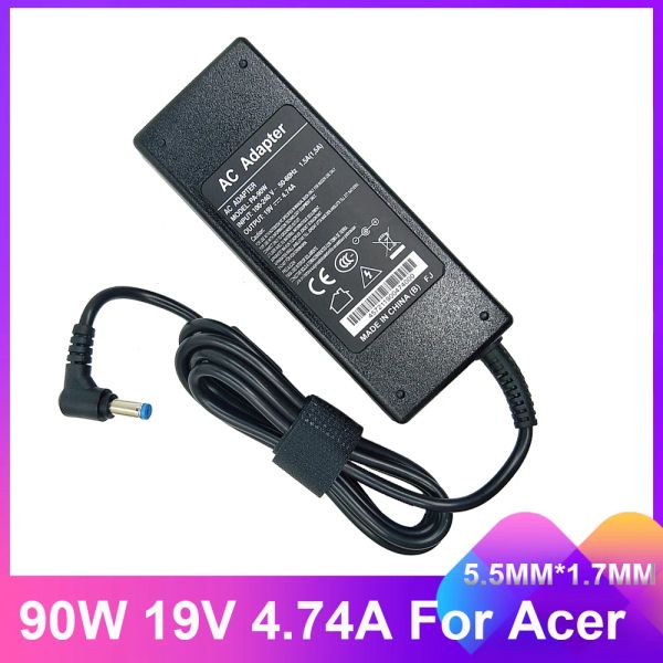 Adaptador 19v 4.74a 90W 5.5x1.7 mm Cargador de adaptador de laptop para Acer Aspire 5750G 5755G 7110 9300 E1531 E1571G M5581G V5571P 4925G