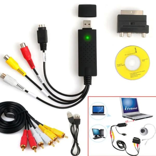 Adaptador 1Set USB2.0 VHS a DVD Converter Audio El kit de dispositivos de captura de video para Windows 10