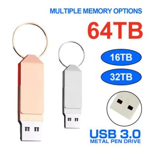 Adaptateur 2023 Nouveau Pendrive 64TB USB Flash Drives 3.0 Pen Drive 32TB 16TB 8TB CELE USB Mémoire Stick U Disque 4tb pour les ordinateurs portables de l'ordinateur TV PS4