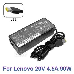 Adaptateur 20V 4,5a 90W USB PIN AC, chargeur pour ordinateur portable Lenovo Thinkpad T440 Z510 G510 E431 G405s G500s G505 G505s G510 G700