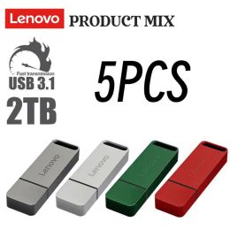 Adaptateur 5pcs / lot Lenovo Couleur USB Drive flash 2TB 1TB MINI Pendrive 128/256/512 Go Disque flash USB 3,1 à haute vitesse pour PS4 / PS5