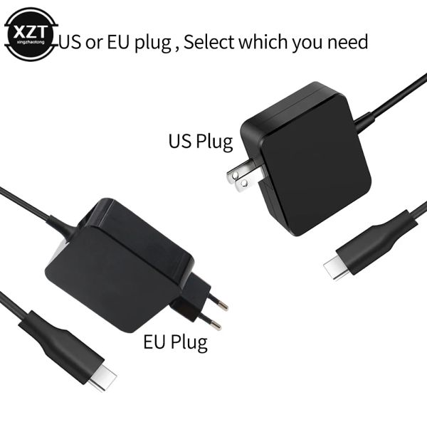 Adaptateur 65W max 60w 45w 3a USB C Type C Téléphone Adaptateur de chargeur de chargeur pour ordinateur portable pour MacBook Asus Zenbook Lenovo dell Xiaomi Air HP Sony Power