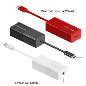 Adapter 65W USB Type C DC Power Adapter Converter 5.5x2.5mm Vrouw naar USB C Laptop Telefoonadapter voor MacBook Asus HP Lenovo Notebooks