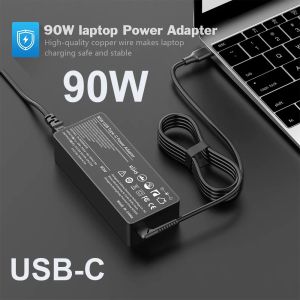 Adaptateur 90W 20V USBC AC Charger Adaptateur pour ordinateur portable pour HP Spectre x360 Dell TDK33 TDK33 Lenovo Thinkpad T480 T480S T580 T580S IDEDPAD YOGA