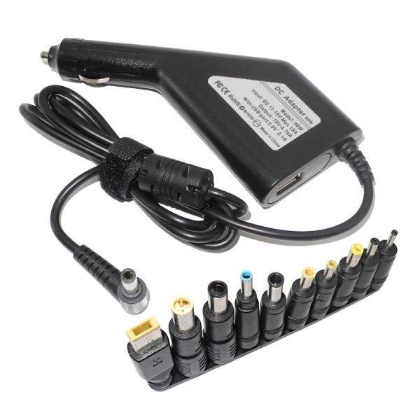 Adaptador 90W Cargador de computadora portátil de automóvil universal para ASUS HP Acer Samsung Lenovo Notebook Computadora Fuente de alimentación de computadora Adaptador 5V 2A CARGADOR USB