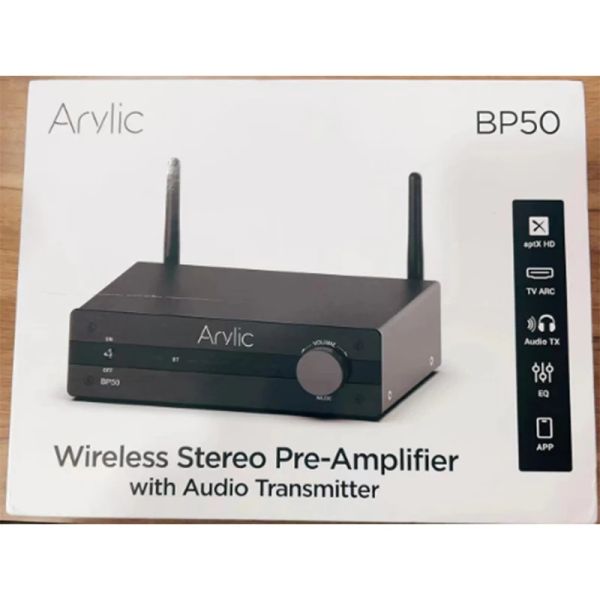 Adaptateur Arylic BP50 Bluetooth stéréo APTX HD Préamplificateur audio récepteur 2.1 Channel Mini Class D AMP intégré pour les haut-parleurs à domicile