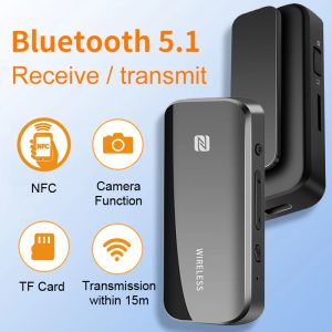 Adaptateur Bluetooth 5.0 adaptateur AUX Dongle Dongle NFC TF Carte de 3,5 mm Jack Handsfree pour TV PC Enceintes d'enceintes Kit de récepteur audio