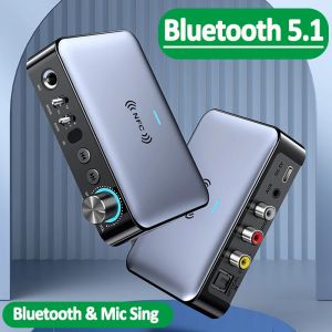 Adaptateur Bluetooth Transmetteur Récepteur 5.0 NFC Stéréo 3,5 mm Aux Jack Optical Coaxial RCA Wireless Audio Adapter + Microphone Sing For TV