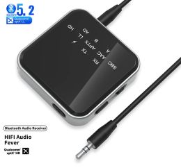 Adapter Bluetooth5.2 Zenderontvanger Wireless Adapter Handsfree 3,5 mm Aux APTX LL Audio -adapter voor CAR TV Bluetooth -module