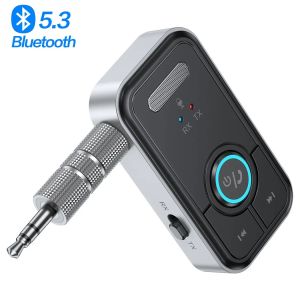 Adaptateur Car AUX Audio Bluetooth 5.3 Adaptateur Récepteur Adaptor AUX Adaptateur audio sans fil Adaptateur 3.5 mm pour écouteurs de voiture