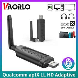 Adaptador CSR Bluetooth 5.3 Transmisor de audio QCC3056 USB 3.5 mm Aux Qualcomm Multipoint Wireless Adapter Aptx LL HD Música adaptativa Dongle