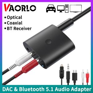 Adapter DAC Bluetooth 5.1 Audio -ontvanger Digitaal naar analoge converter 3,5 mm Aux RCA Coaxiale optische stereo draadloze adapter voor tv -pc -auto