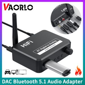 Adaptateur DAC Bluetooth 5.1 Récepteur audio numérique To Analog Converter 3.5 mm AUX RCA L / R UDISK Stéréo HiFi 2 In1 Adadper sans fil