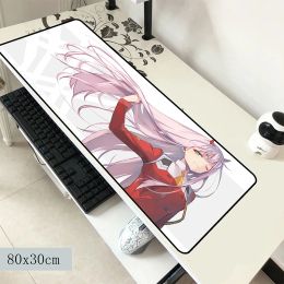 Adapter Darling in het franxx muiskussen 800x300x2mm matten schattige computermuismat gaming accessoires hd patroon muispad games gamer