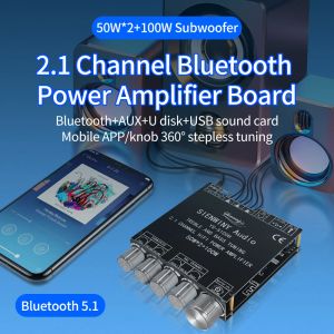 Adaptateur egolden yss100h Hifi Bluetooth 5.0 Subwoofer Amplificateur Board 50wx2 + 100W 2.1 Power Audio Bass Bass USB App