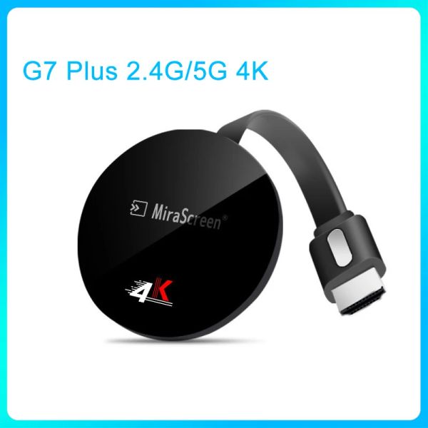 Adaptateur G7 plus 2,4G / 5G 4K Wireless WiFi Miroration Cable HDMI Adaptateur 1080p Dongle pour l'iPhone Xiaomi Huawei Android Téléphone à la télévision