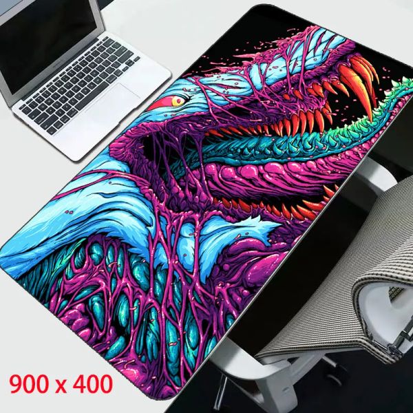 Adaptateur Gaming Mouse Pad xl Grand 900 * 400 Berceau de verrouillage Mousepad Gamer CS Go Hyper Beast Mouse Mat Trust Reste pour ordinateur portable