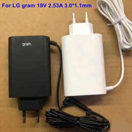 Adapter echt 19V 2.53a AC DC Adapter Laptop Charger voor LG Gram 15Z970 15Z990 17Z990 ADS48MS192 19048E WA48B19FS PSU 3.0*1,1 mm