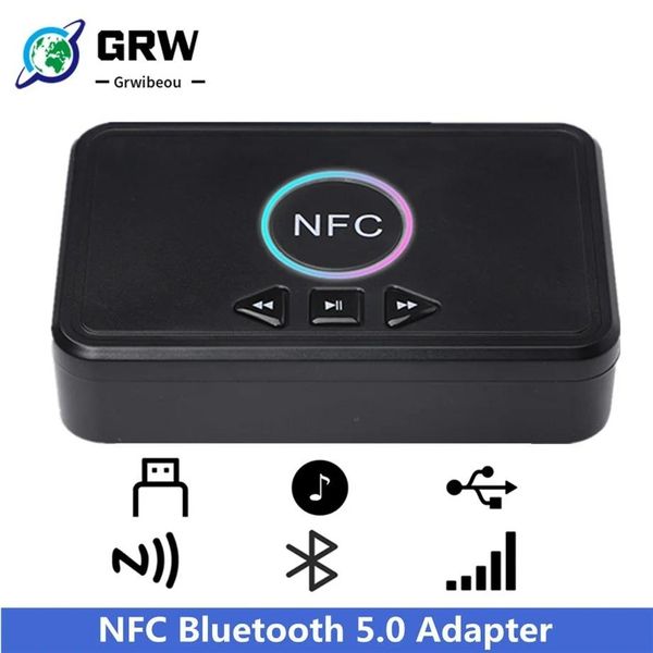 Adaptateur Grwibeou Nfc Bluetooth5.0 Adaptateur Haut-Parleur Récepteur Usb Lecture Intelligente A2dp Aux 3.5mm Rca Jack Adaptateur Audio Stéréo Sans Fil