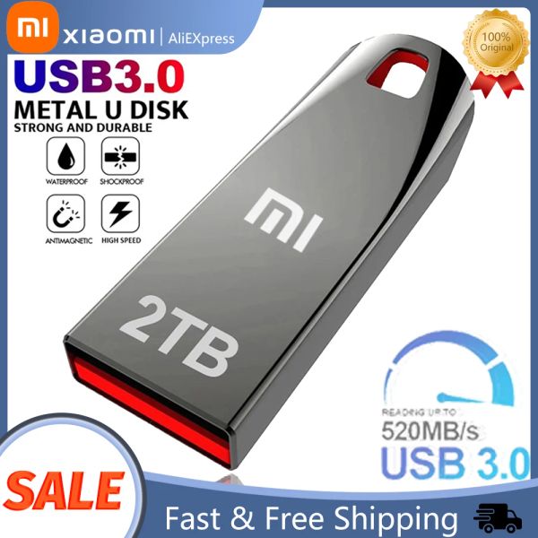 Adaptateur Highpeed USB 3.0 Xiaomi U Disk Disk Disk Disk 2TB Portable Pen Drive SSD Wholesale pour ordinateur portable 1TB 512 Go de grande capacité pour le téléphone