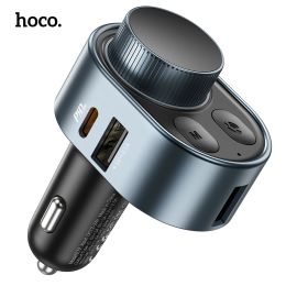 Adaptateur HOCO PD 30W Transmetteur FM de voiture sans fil Bluetooth 5.0 Modulateur radio FM Adaptateur de chargeur de voiture USB pour iPad Macbook Kit mains libres