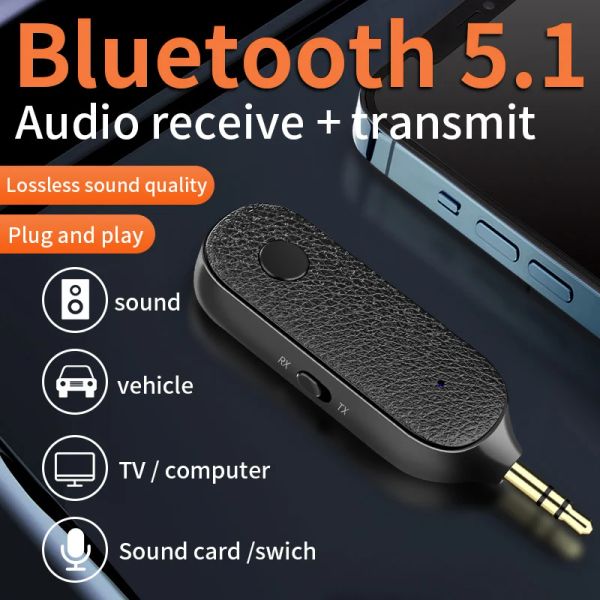 Adaptateur Adaptateur Bluetooth Hoguo2in1, Émetteur Récepteur, Sans Fil, 3,5 mm, Stéréo pour Écouteurs, TV, Audio de Voiture, AUX 5.0