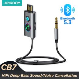 Adaptateur Joyroom Bluetooth Adapter Adapter Wireless Car Receiver Bluetooth HiFi Bass Bass Sound Hands Free Car Kit avec annulation de bruit
