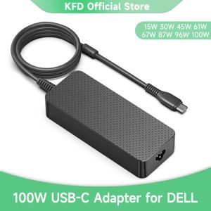 Adaptateur KFD USBC PD 3.0 100W Charger pour Dell XPS 17 2in1 9575 9500 9700 Précision 5530 5550 Latitude 90W 65W Adaptateur d'ordinateur portable