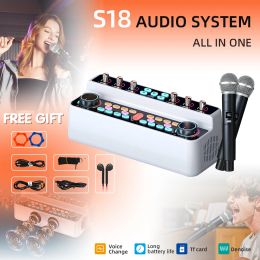 Adaptador Kinglucky S18 Live Broadcast Sound Dispositivo Integrado Dispositivo Integrado en interiores y al aire libre Caja de altavoces Bluetooth Wireless Bluetooth