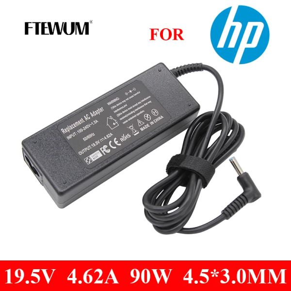 Adaptador Cargador de laptop 19.5V 4.62A 90W 4.5*3.0 mm Adaptador de alimentación de CA para HP Pavilion 14 15 Envy 17 17J000 15E029TX PPP012CS 677777004