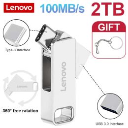 Adaptateur Lenovo 2 en 1 Dactylomage USB TYPEC pour téléphone mobile Pendrive 128 Go Rotation Silver Memory Stick 1TB Mémoire USB 2 To pour PS5