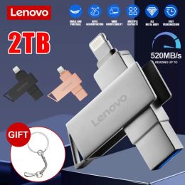Adaptateur Lenovo 2in1 USB Drives Flash USB3.0 Pen Drive Lightning Pendrive 1 To Key USB avec anneau de clé pour PC / Car / TV / PS4 / PS5 Livraison gratuite
