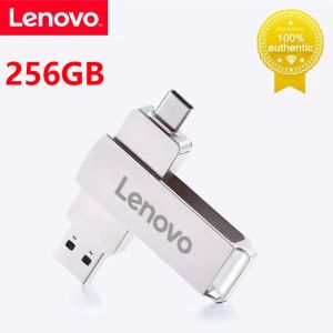 Adapter Lenovo 2TB Metal Flash Drive Portable Pen Aandaandrijving Hoge snelheid USB 3.1 Type C Interface Memory Stick 1TB 512 GB Memoria Flash Disk