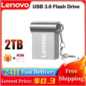 Adaptateur Lenovo 2 To Metal Pen Drive 128 Go USB 3.0 Flash Drive 1TB 512 Go Disque flash 256 Go Stick Stick Free Logo Livraison gratuite