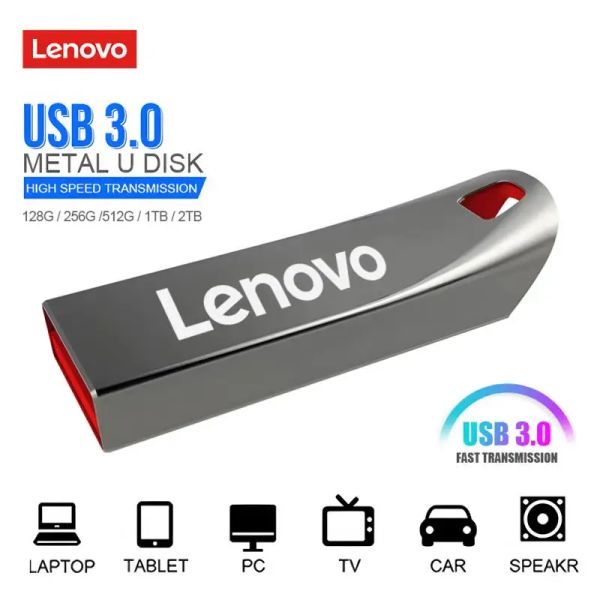 Adaptateur Lenovo 2TB Disque de stick Portable Stick USB 3.0 Metal High Spee