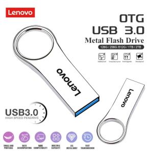 Adaptateur Lenovo 3.0 USB Drive Flash Metal High-Speed Pen Drive 2 To 1 To 512 Go Typec imperméable Pendrive USB pour les périphériques de stockage informatique