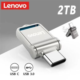 Adapter Lenovo Flash Drive 2TB USB 3.0 1 TB High Speed Typec Pen Drive Interface DualUse Flash Memory Stick voor mobiele telefooncomputer
