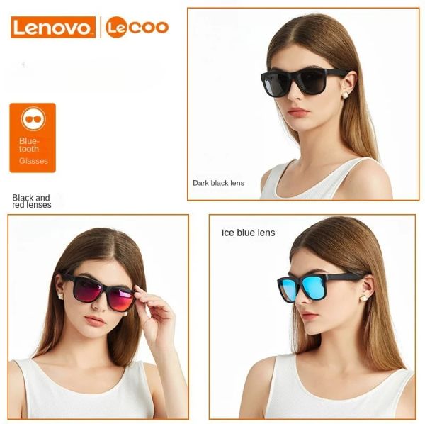 Adaptador Lenovo Laiku C8 Ultra Cool Wireless Audio Bluetooth Gafas inteligentes Smartphone Multifunción Música Auriculares Voz de voz