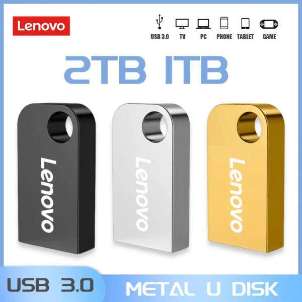 Adaptateur Lenovo Pen Drive 2TB 1TB PENDRIVE MÉMOIRE PORTABLE EMPRÉPRÉE USB FLASS HAUTPEED USB 3.0 TRANSMISSION DES DONNÉES DISK U