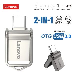 Adapter Lenovo Super Mini USB -geheugen USB 3.0 Type C OTG Flash Pen Drive 128 GB Pen USB Keychain 64 GB Flash Memory Stick voor Adroid Telefoon