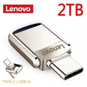 Adaptateur Lenovo U Disque 2TB 1TB 512 Go 256 Go Portable Data Stocking Data Storage USB 3.1 Flash Drive Typec Silver Storage U Disque