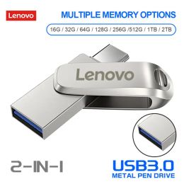 Adaptateur Lenovo USB 3.0 USB flash pilotes typ otg double interface usb stick 256 Go Pen Drive 128 Go Key USB 2TB Flash Memory Stick Gift